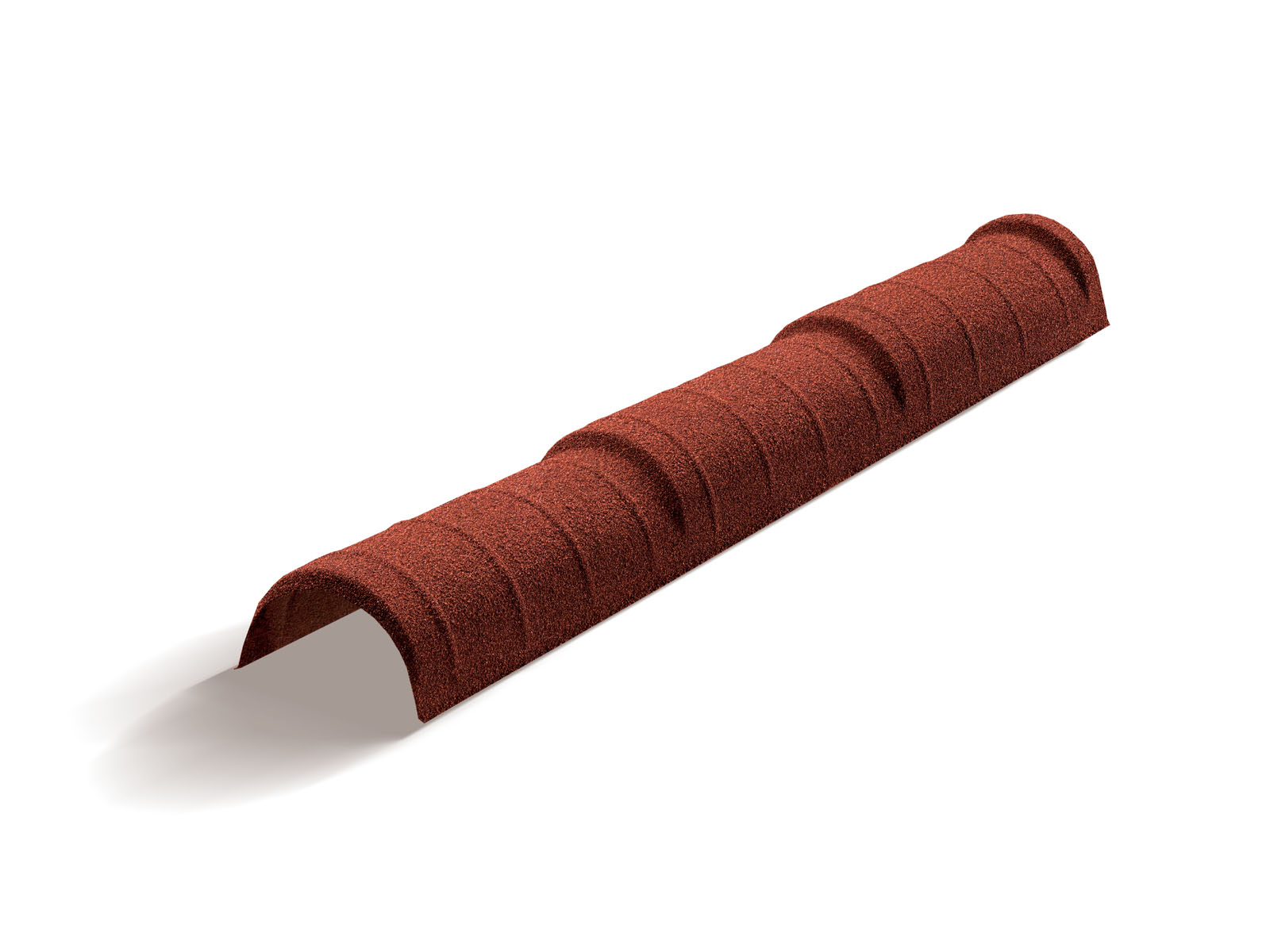 Конек полукруглый тройной для композитной черепицы Metrotile красный (1,14м)