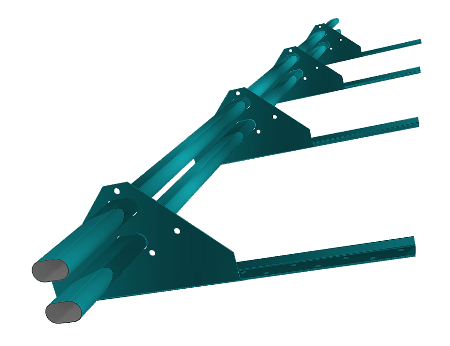 Снегозадержатель трубчатый на сендвич-панель/профнастил RAL 5021 3м