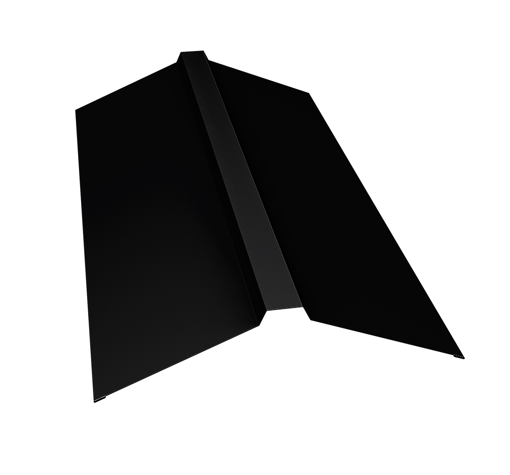 Планка конька прямоугольного 150х30х150 0,45 Drap TX RAL 9005 черный (3м)