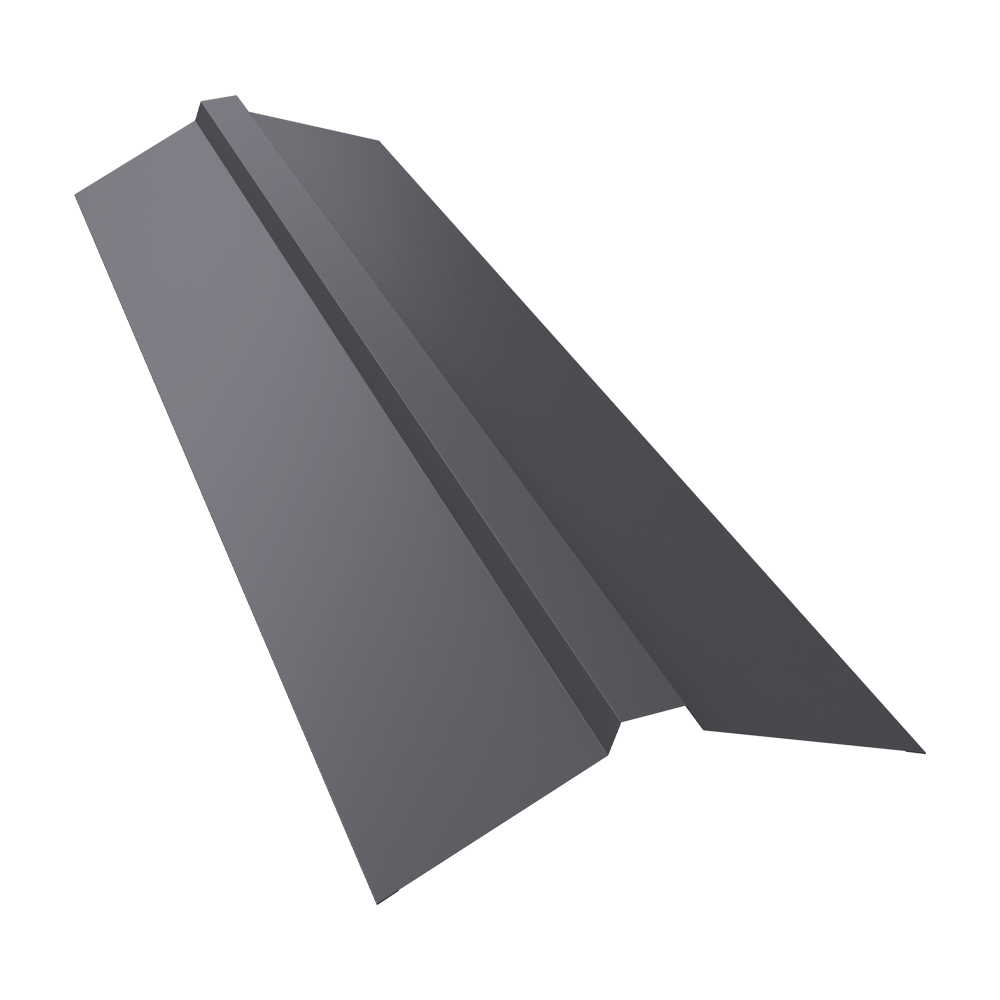 Планка конька прямоугольного 115х30х115 0,7 PE с пленкой RAL 7004 сигнальный серый (2м)