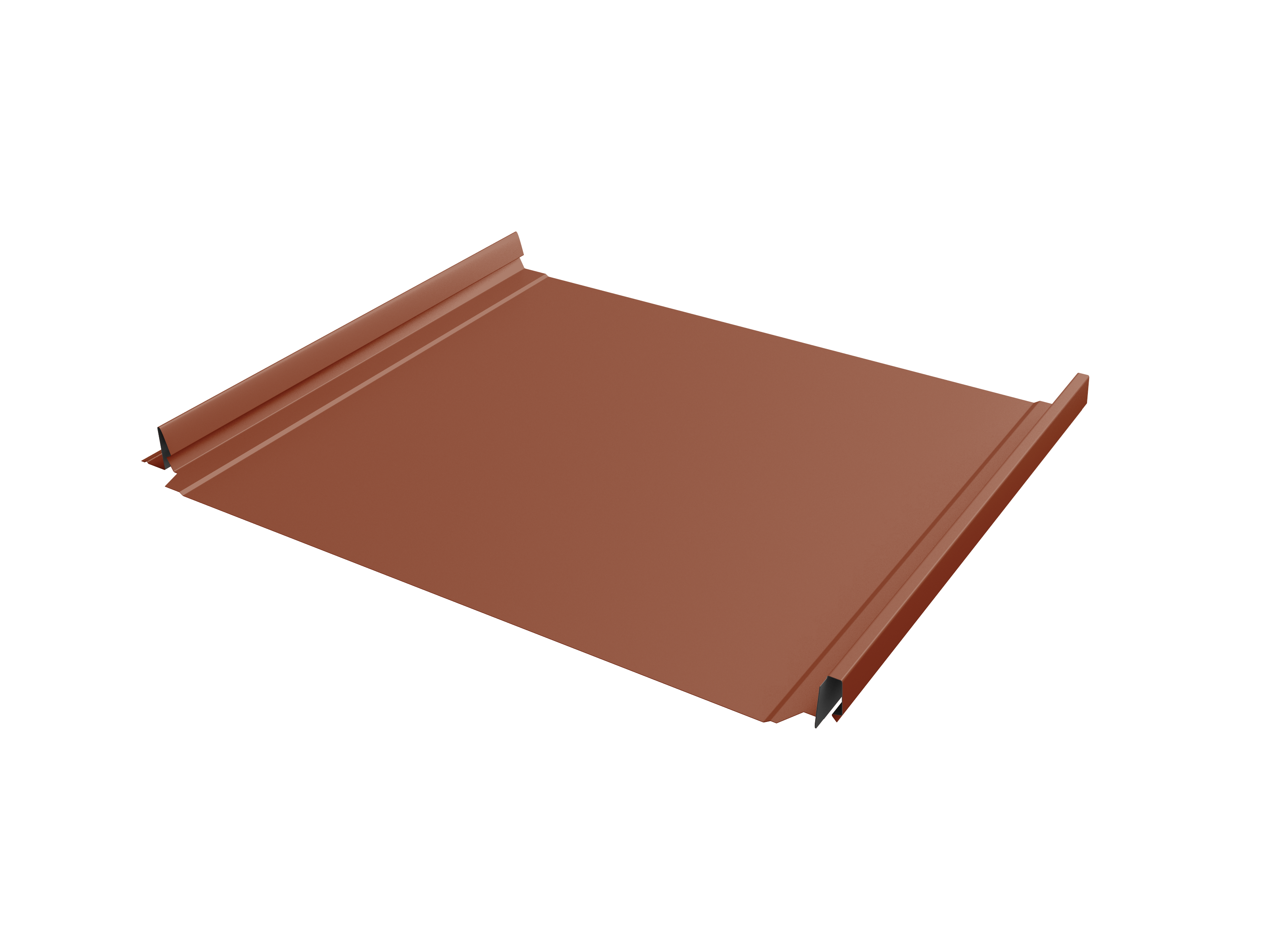 Кликфальц Pro Grand Line 0,5 Satin с пленкой на замках RAL 8004 терракота