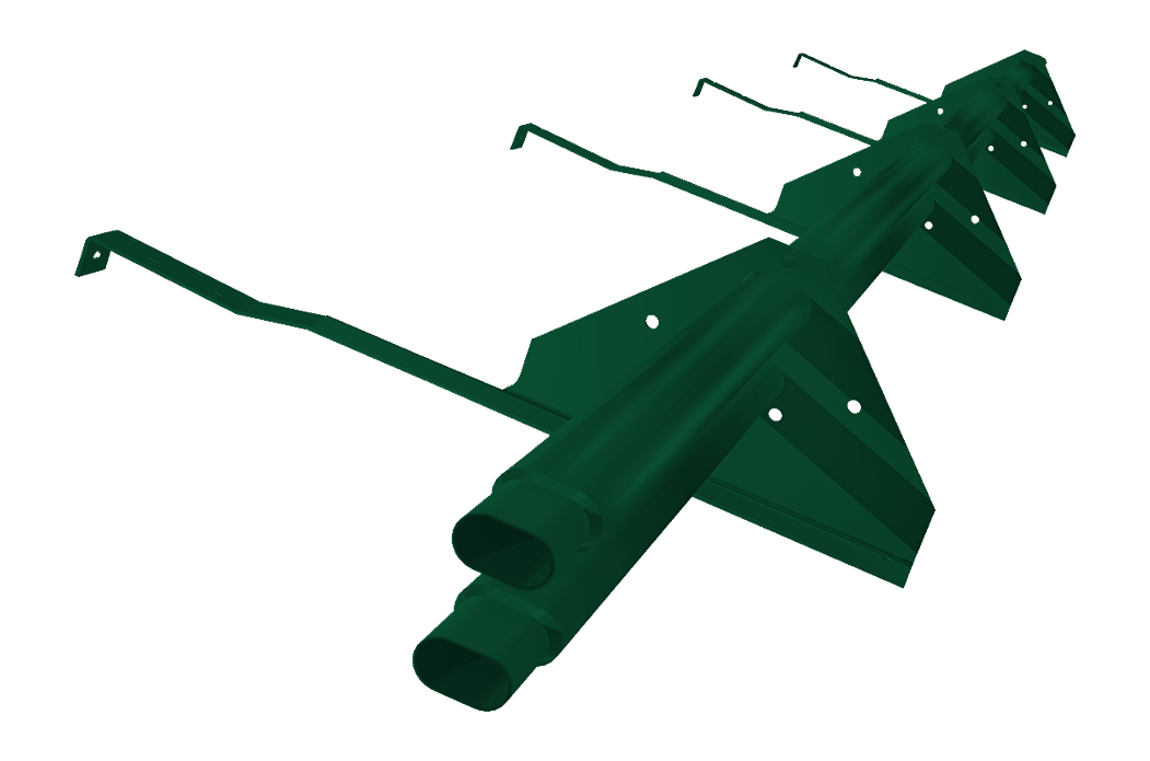 Снегозадержатель трубчатый для керамической/натуральной черепицы RAL 6005 3м (профиль до 74мм)