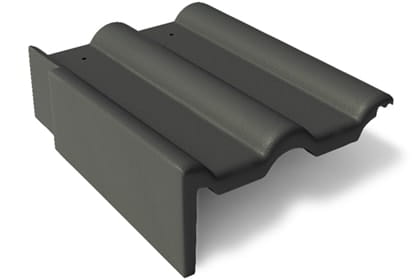 Боковая цементно-песчаная черепица Braas Франкфуртская левая, черный