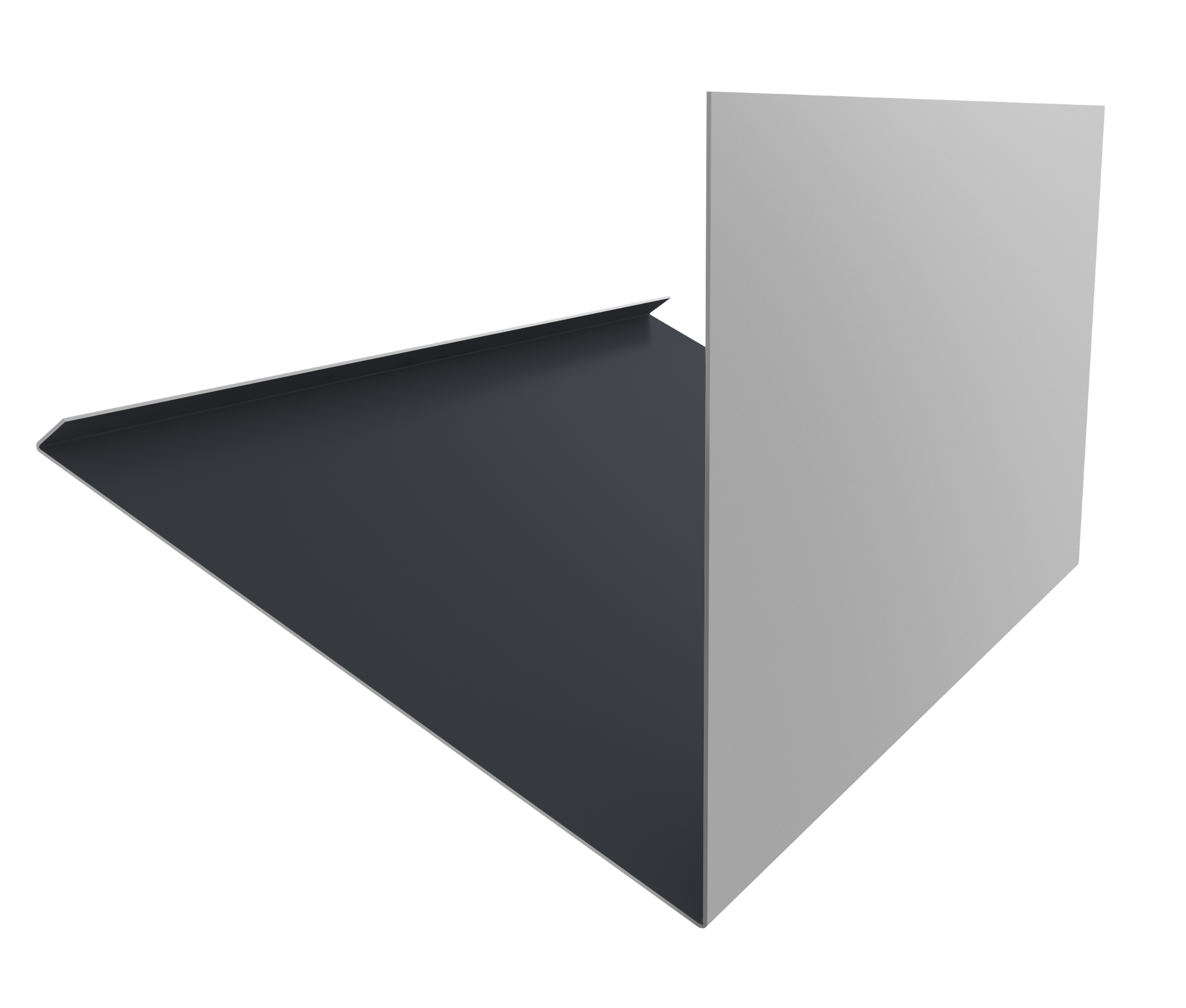 Планка примыкание верхнее к трубе фальц 0,45 Drap ST RAL 7024 мокрый асфальт (2м)