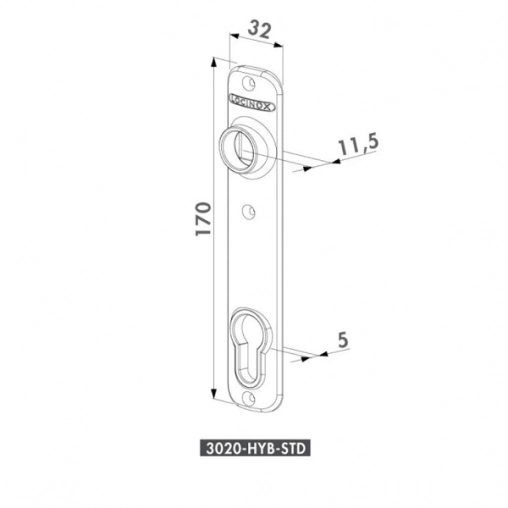 Накладка для врезных замков Locinox арт 3020-HYB-STD