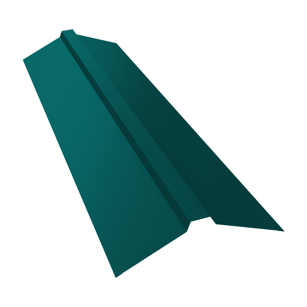 Планка конька прямоугольного 115х30х115 0,45 PE с пленкой RAL 5021 водная синь (3м)