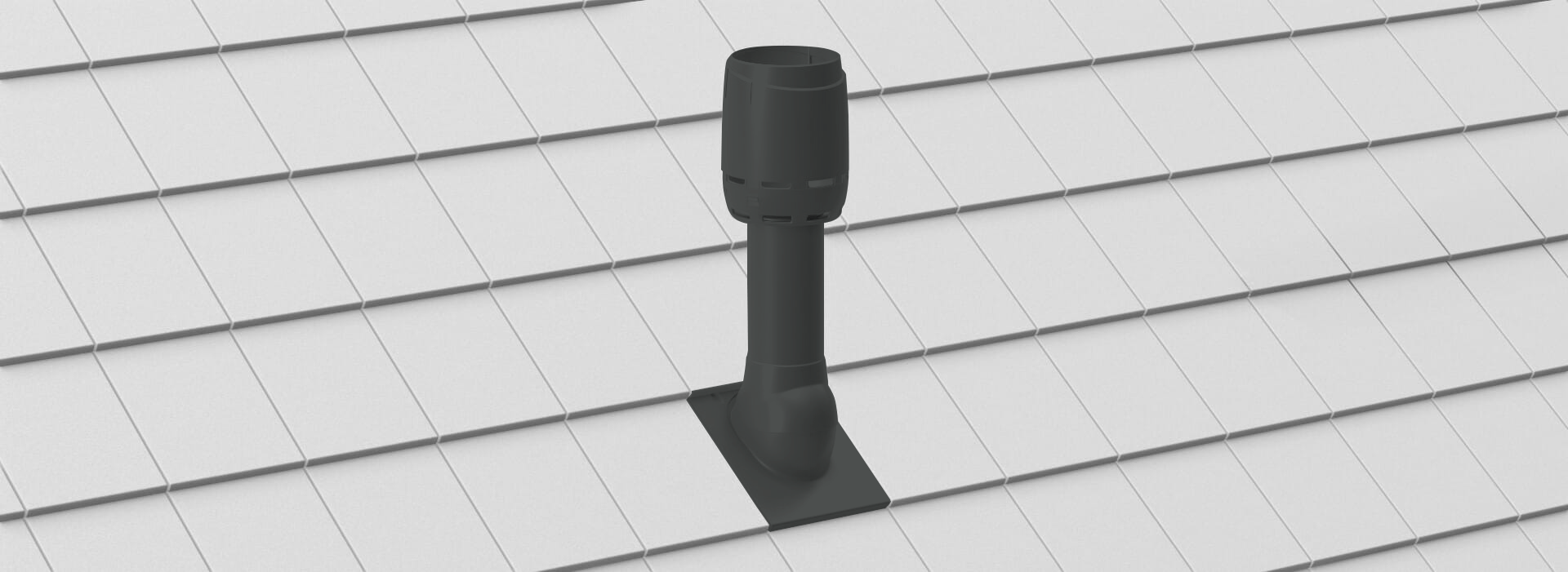 Дефлектор вытяжной вентиляции для плоской черепицы d125 Тегалит графит