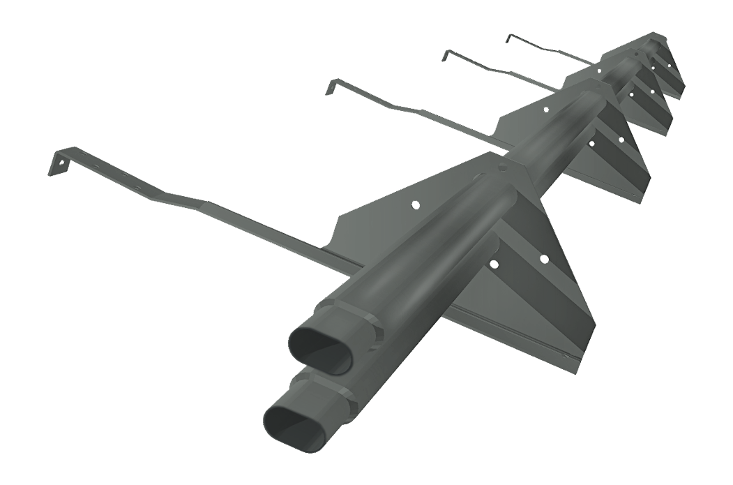 Снегозадержатель трубчатый для керамической/натуральной черепицы RAL 7005 3м (профиль до 50мм)