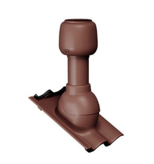 Дефлектор скатный для волновой черепицы (h 500мм, d 110мм) Франкфуртская, Таунус коричневый