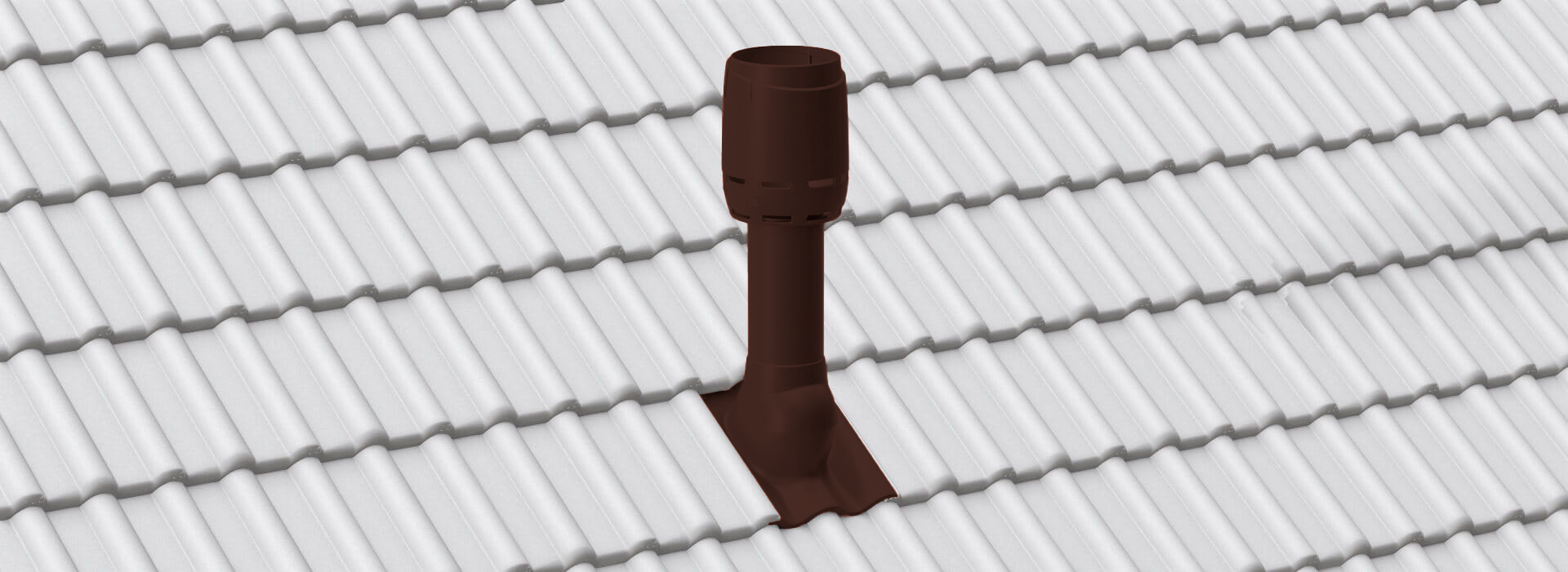 Дефлектор вытяжной вентиляции для волновой черепицы (h 700 мм, d 160 мм) Франкфуртская, Таунус коричневый