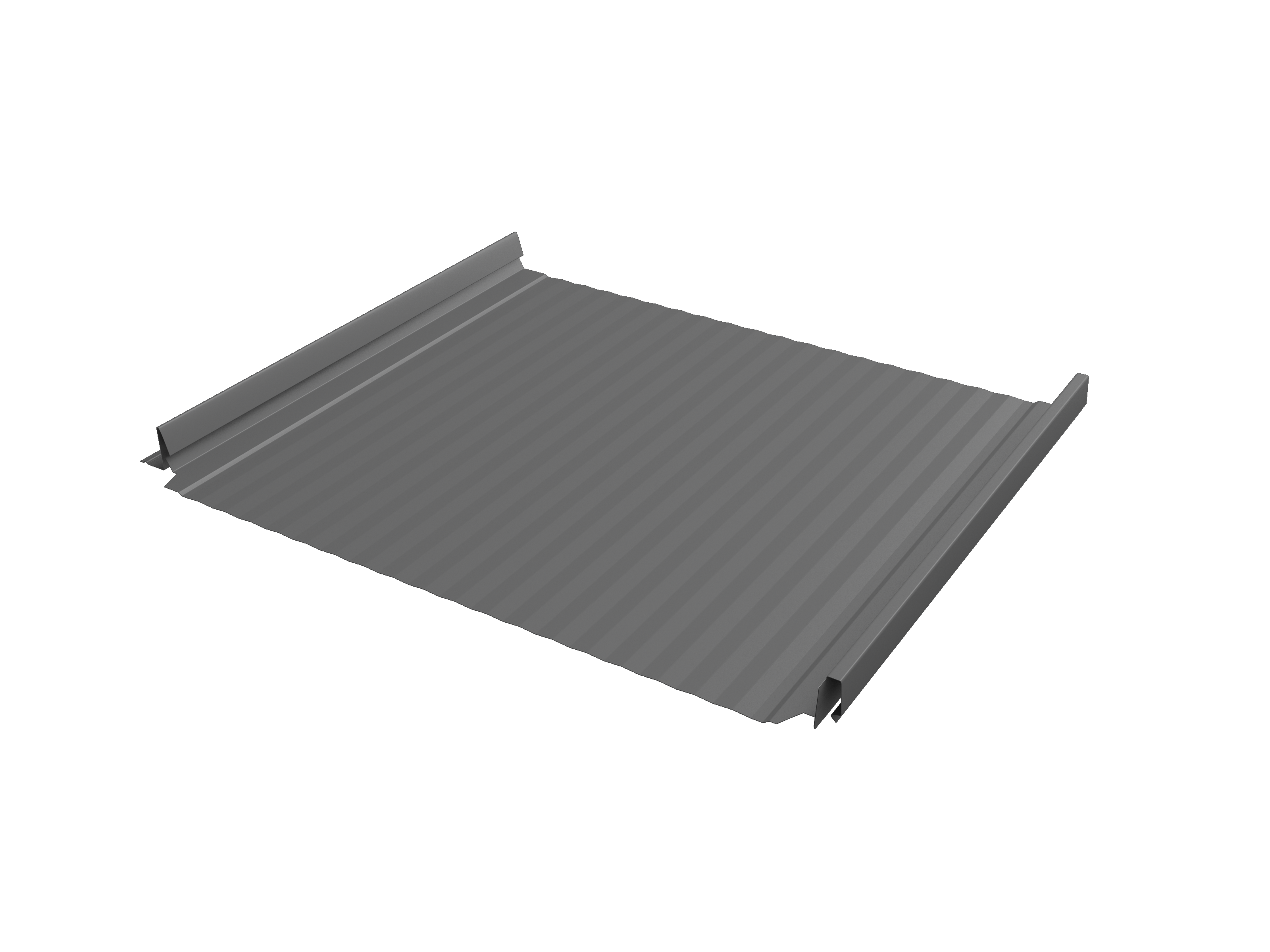 Кликфальц Pro Gofr Grand Line 0,45 PE с пленкой на замках RAL 9006 бело-алюминиевый