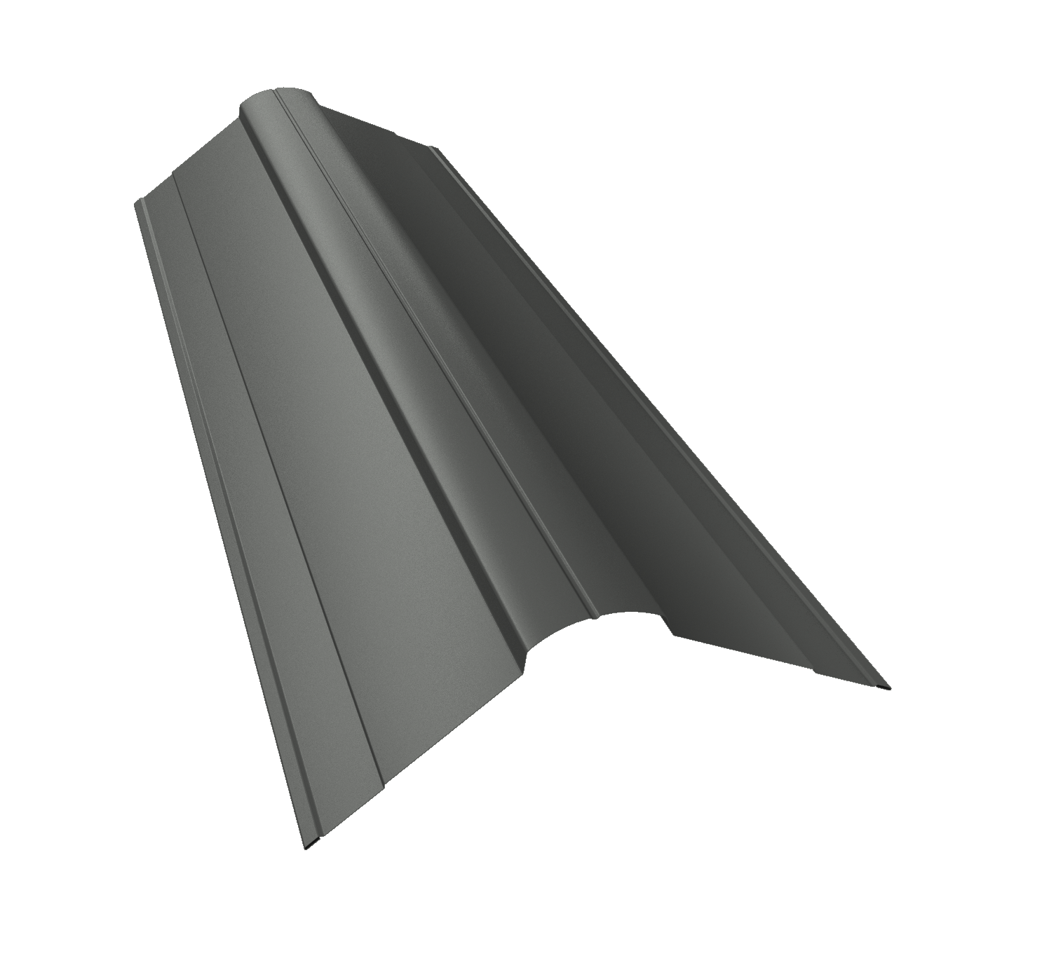 Планка конька фигурного 100x100 0,45 PE с пленкой RAL 7005 мышино-серый (3м)