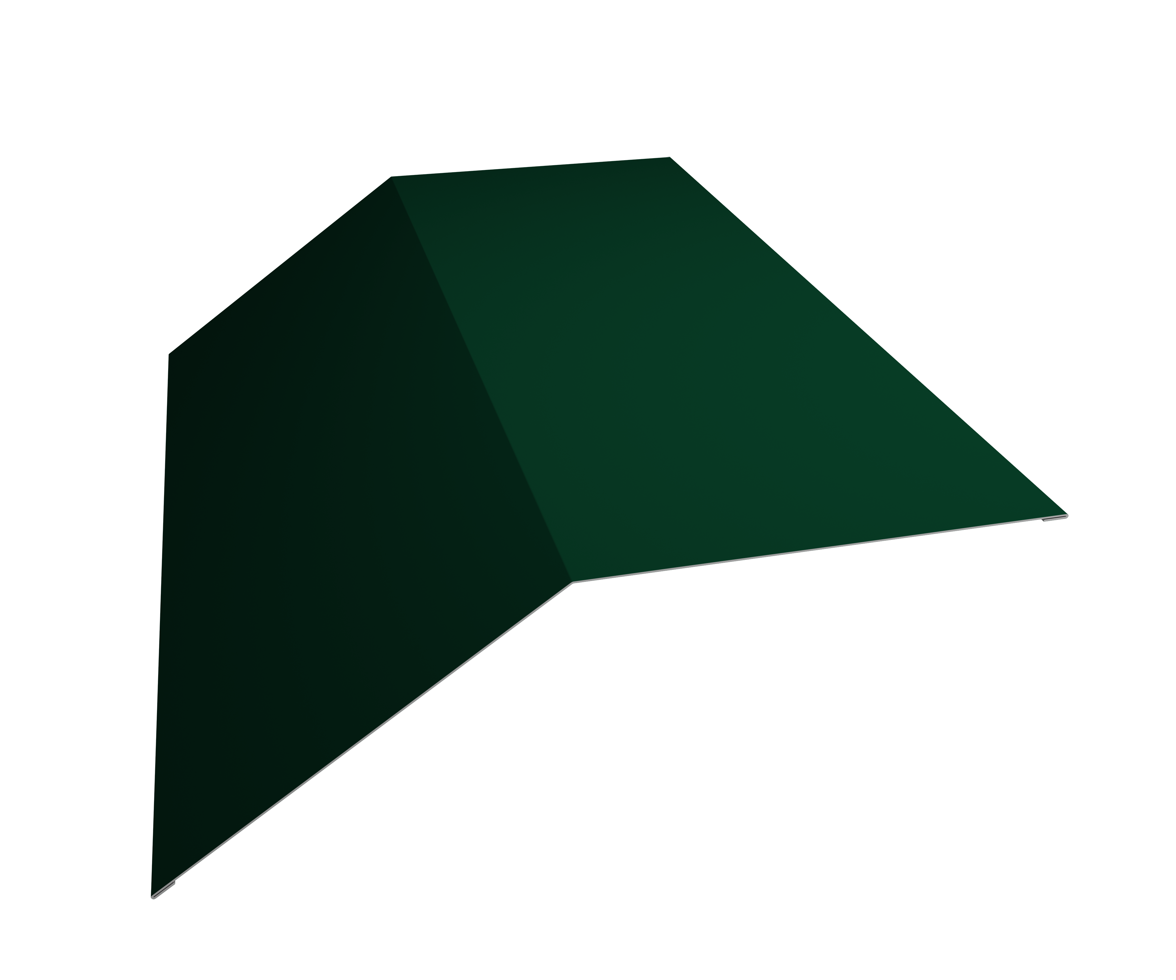 Планка конька плоского 190х190 0,45 PE с пленкой RAL 6005 зеленый мох (2м)