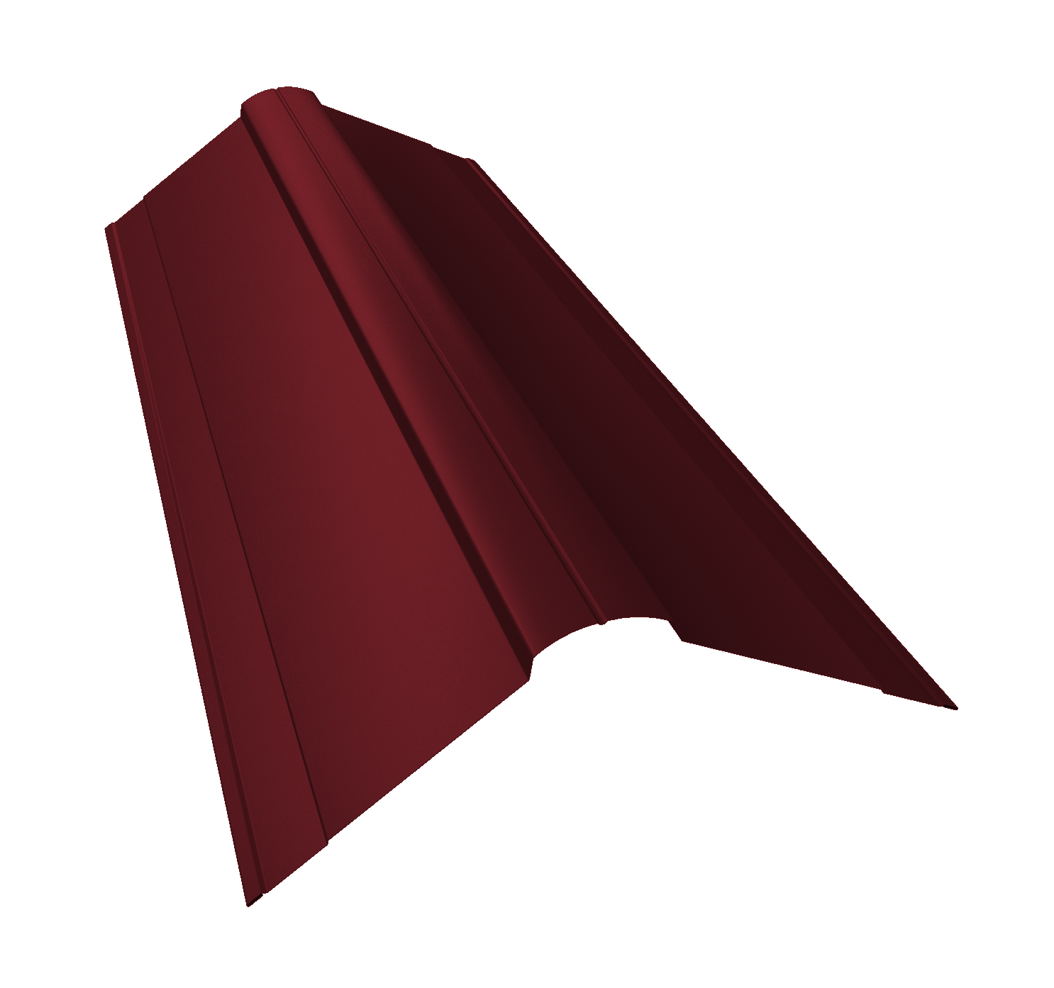 Планка конька фигурного 150x150 0,5 Satin Matt TX RAL 3005 красное вино (3м)