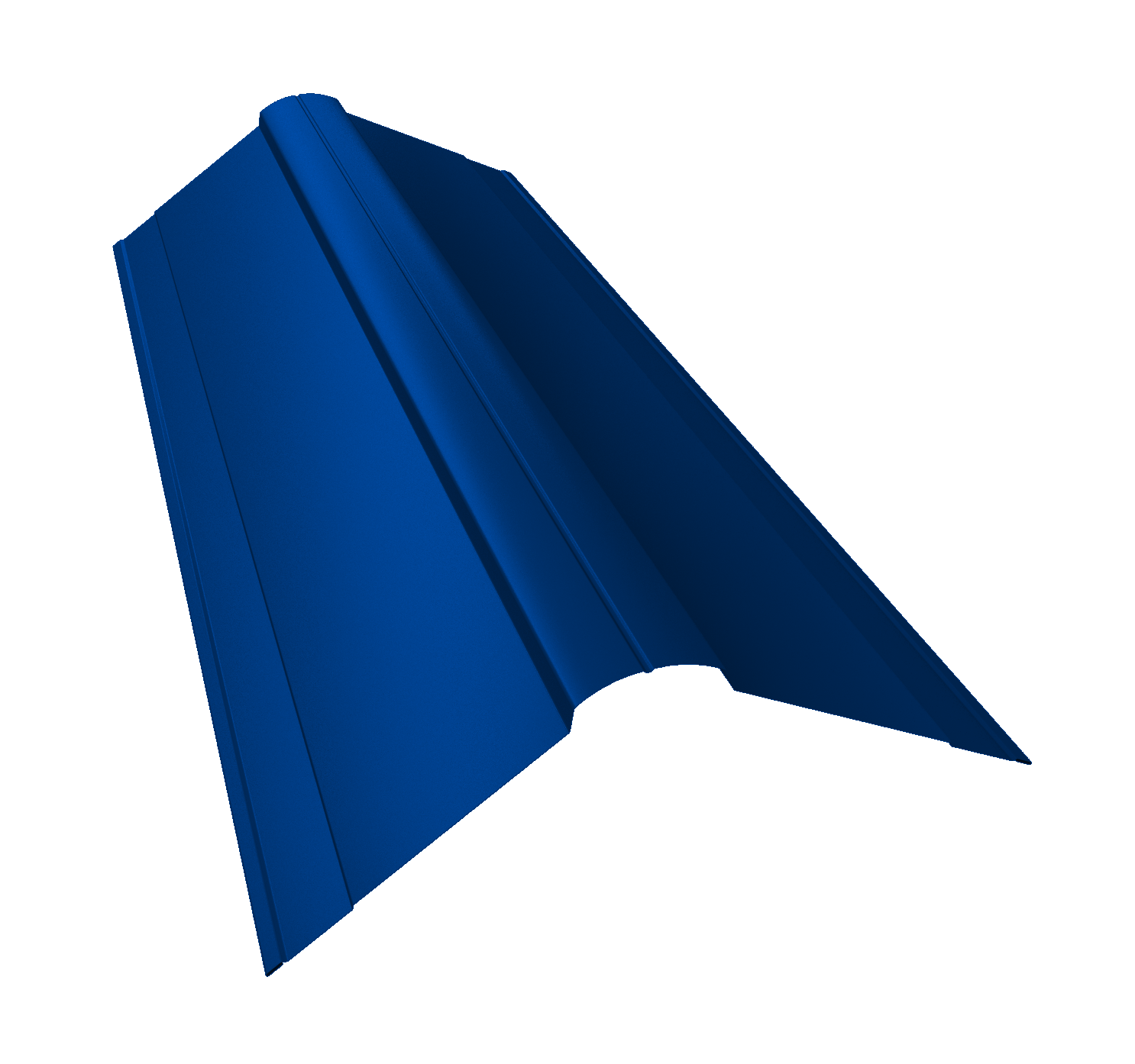 Планка конька фигурного 150x150 0,45 PE с пленкой RAL 5002 ультрамариново-синий (3м)