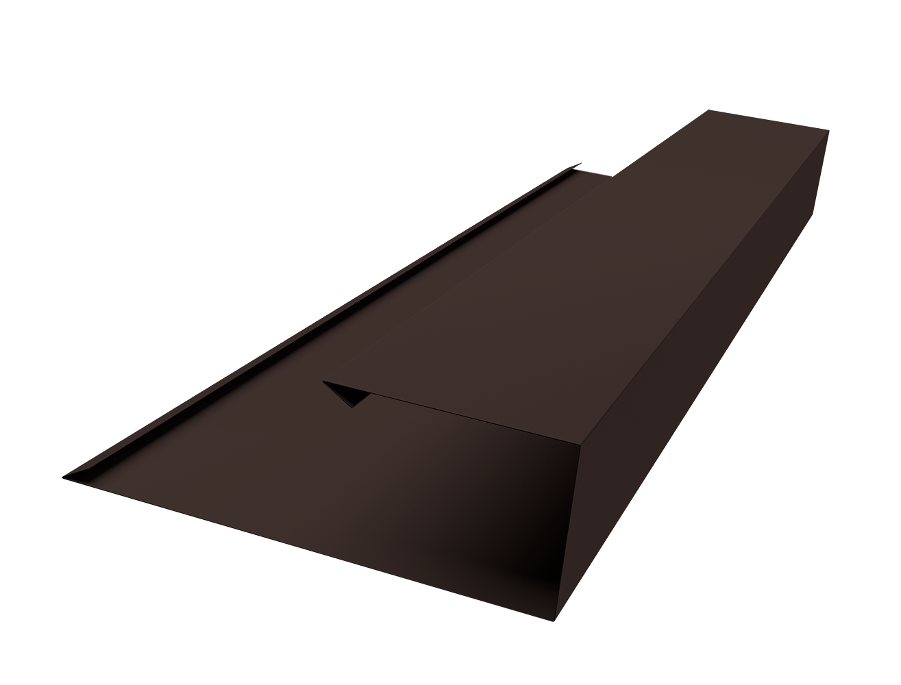 Планка торцевая страховочная 0,45 PE-Double с пленкой RR 32 темно-коричневый (3м)