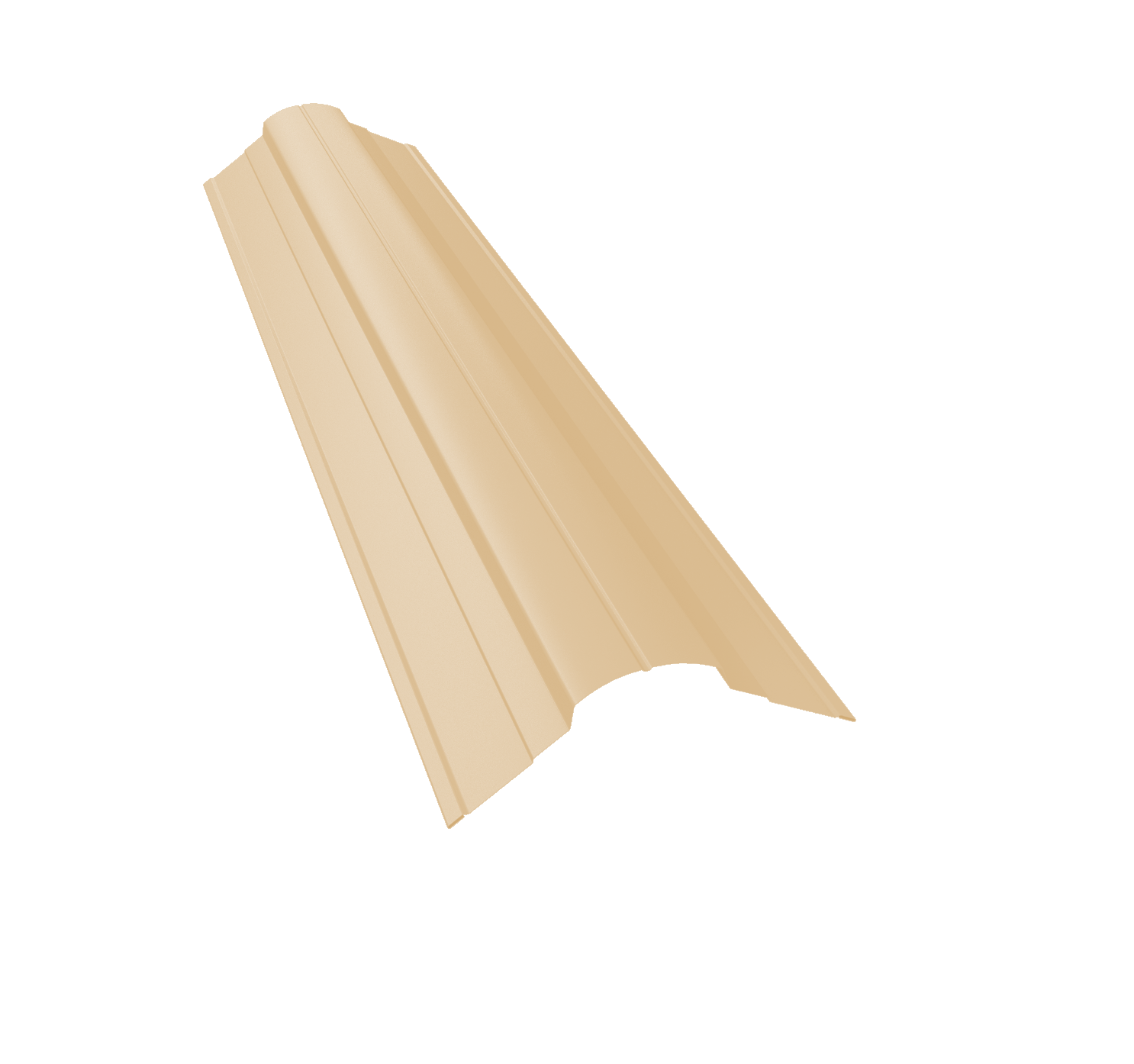 Планка конька фигурного 70x70 0,5 Satin с пленкой RAL 1015 светлая слоновая кость (2м)