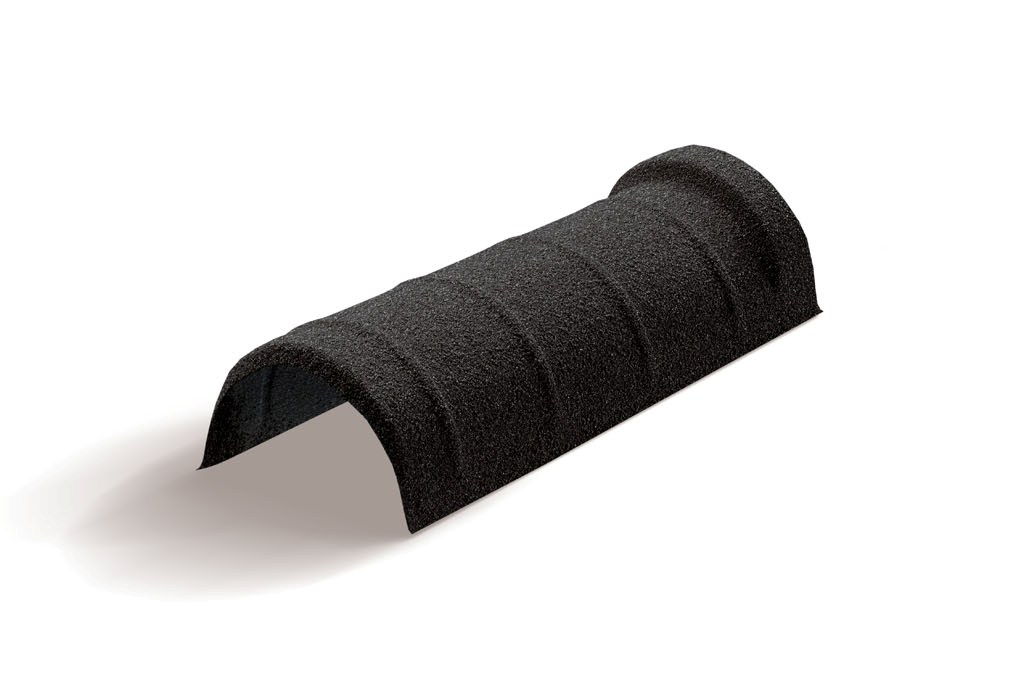 Конек полукруглый одинарный для композитной черепицы Metrotile черный (0,41м)