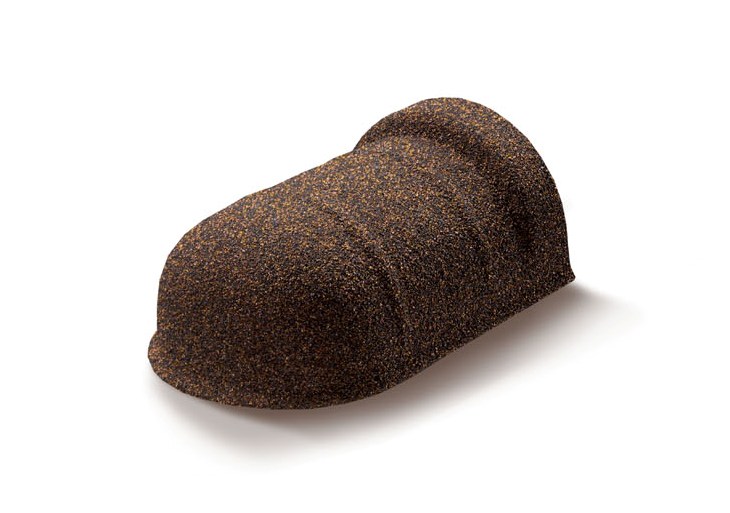 Конек торцевой полукруглый (пластиковый) для композитной черепицы Metrotile кофе (0,3м)