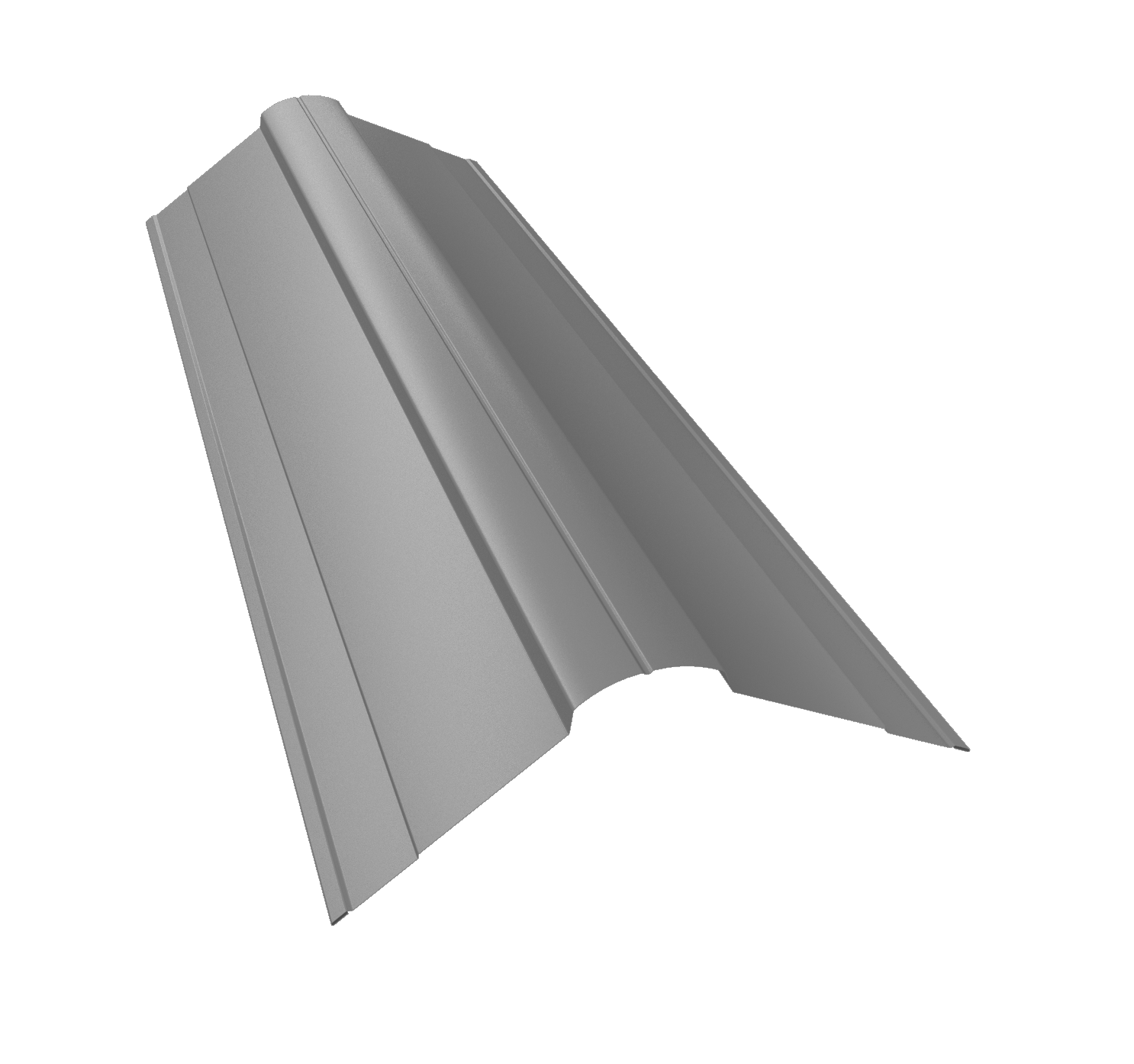 Планка конька фигурного 100x100 0,45 Drap RAL 7004 сигнальный серый (2м)