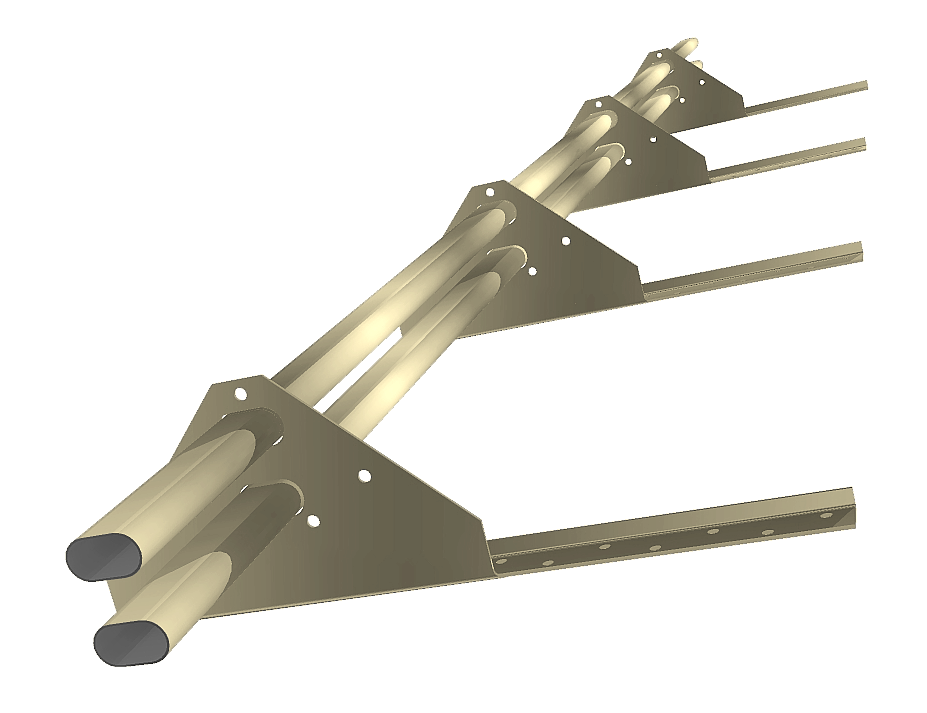 Снегозадержатель трубчатый на сендвич-панель/профнастил RAL 1014 3м