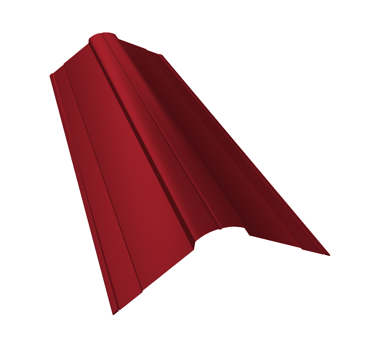 Планка конька фигурного 100x100 0,45 PE с пленкой RAL 3003 рубиново-красный (2м)