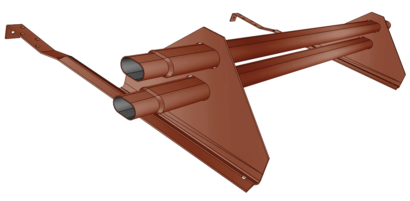 Снегозадержатель трубчатый для керамической/натуральной черепицы RAL 8004 1м (профиль до 50мм)
