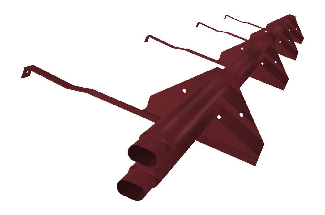 Снегозадержатель трубчатый для керамической/натуральной черепицы RAL 3005 3м (профиль до 74мм)