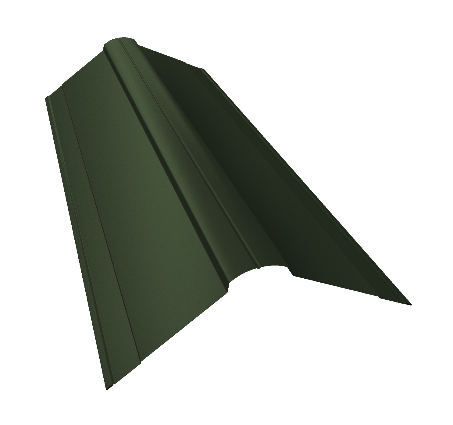 Планка конька фигурного 150x150 0,5 Satin Matt TX RAL 6020 хромовая зелень (3м)