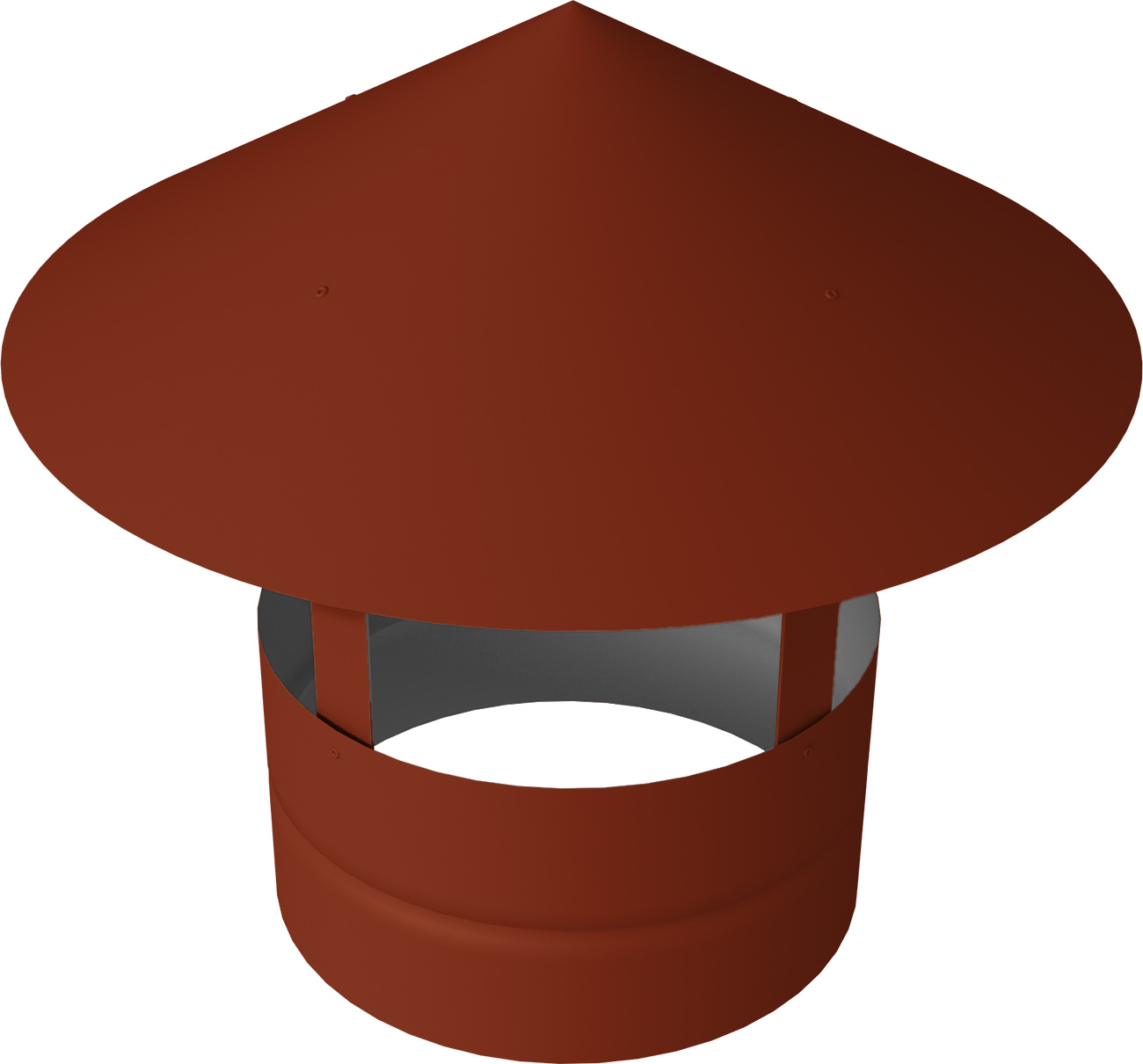 Дымник на трубу круглый d300 0,5 Satin Matt с пленкой RAL 8004 терракота