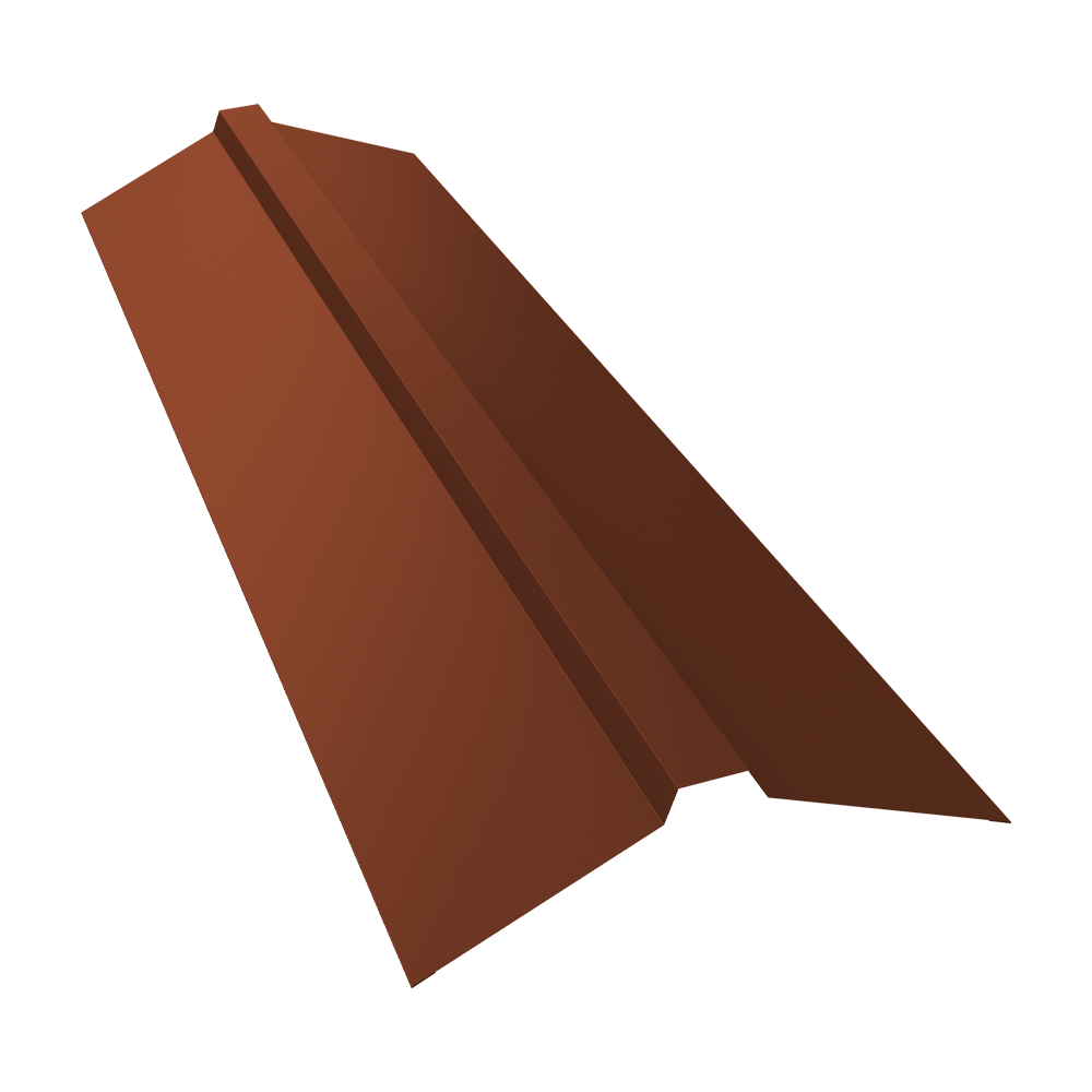 Планка конька прямоугольного 115х30х115 0,5 Velur X RAL 8004 терракота (3м)