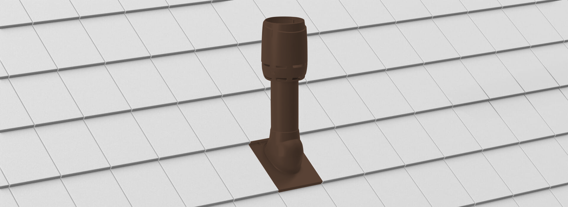 Дефлектор вытяжной вентиляции для плоской черепицы d125 Тегалит коричневый