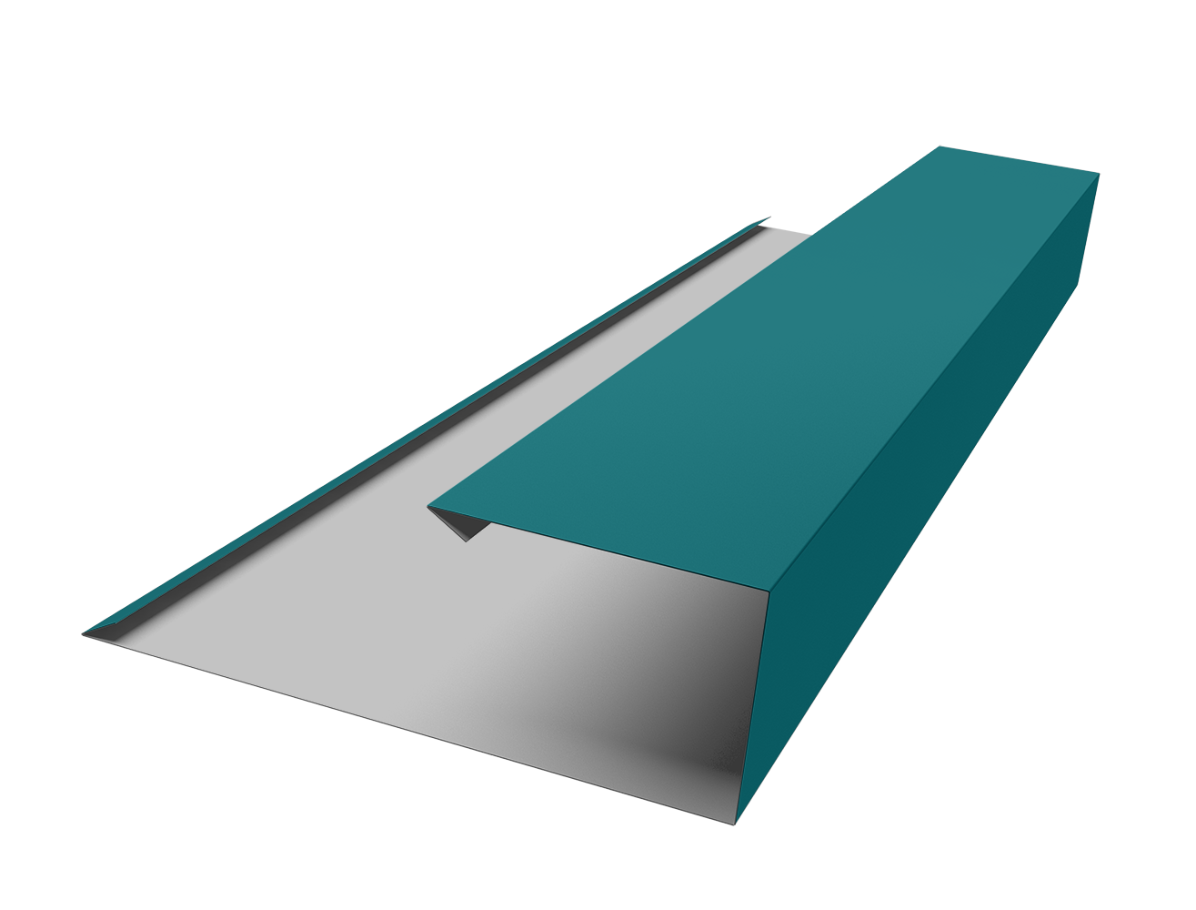 Планка торцевая страховочная 0,45 PE с пленкой RAL 5021 водная синь (3м)