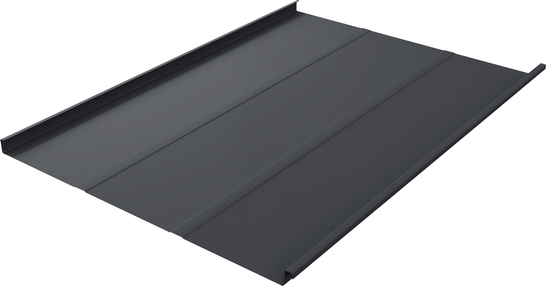 Фальц двойной стоячий Line Grand Line 0,45 Drap TwinColor с пленкой на замках RAL 7024 мокрый асфальт