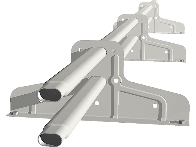 Снегозадержатель Стандарт Т4 d 40х20 RAL 9016 (3м, 3 кронштейна)