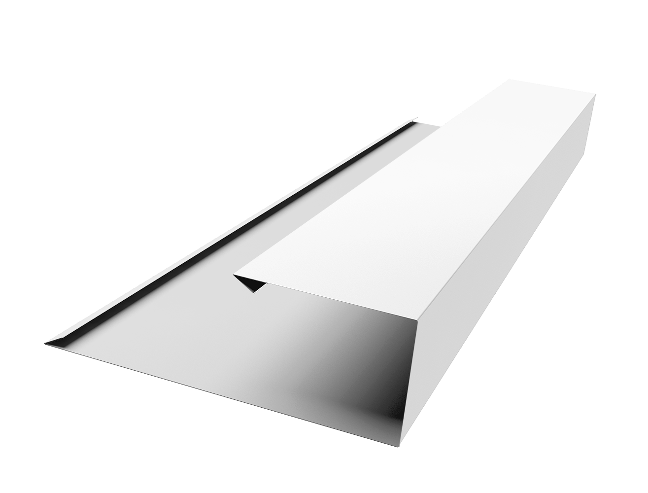 Планка торцевая страховочная 0,5 PE с пленкой RAL 9003 сигнальный белый (2м)