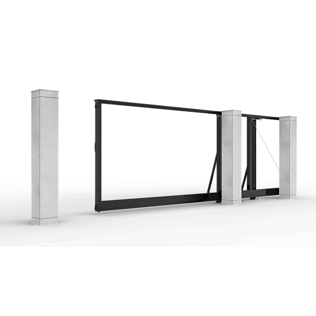 Автоматические откатные ворота Prestige без заполнения 4 на 2 метра с приводом цвета RAL 9005