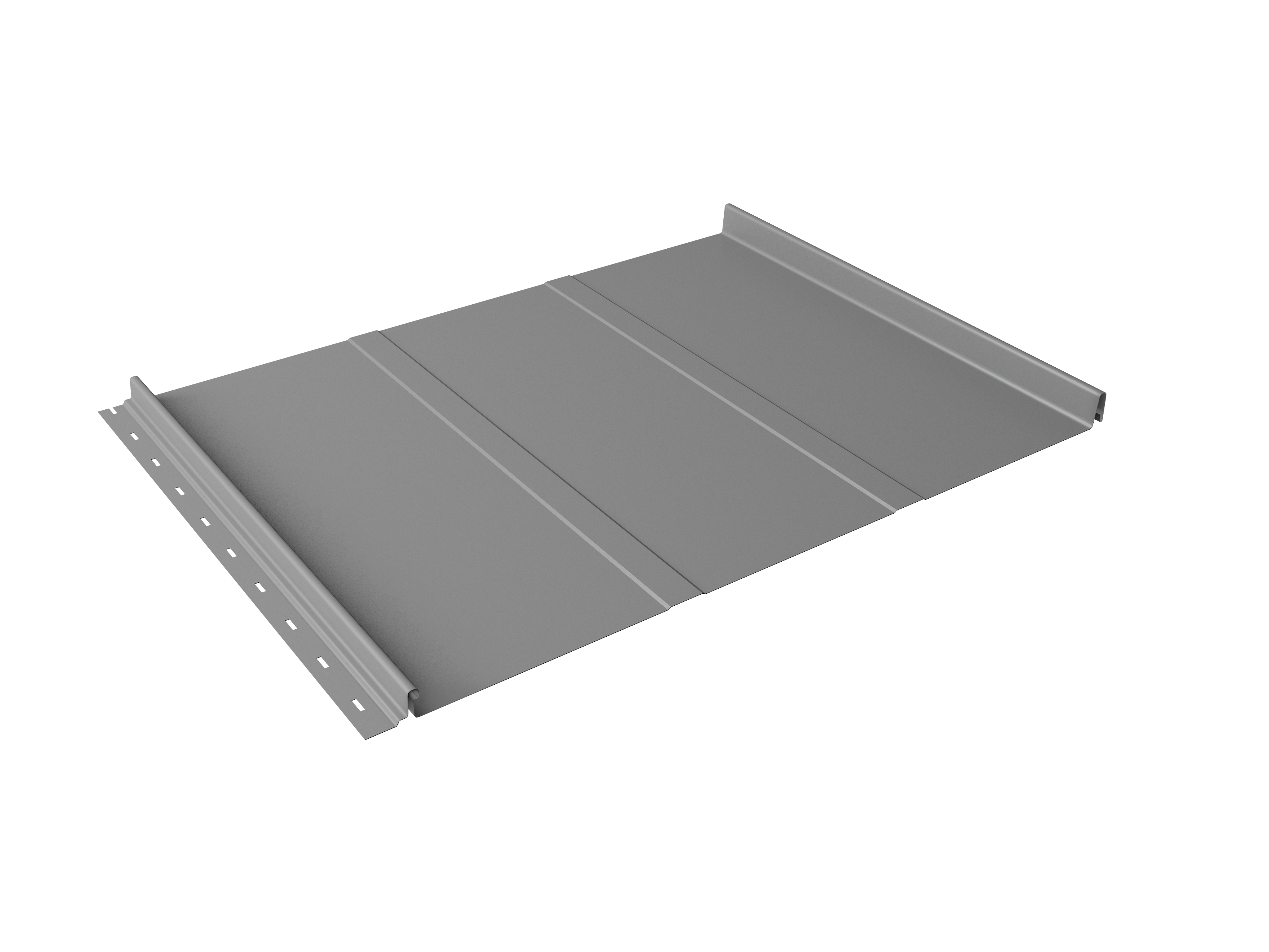 Кликфальц Line Grand Line 0,5 Satin с пленкой на замках RAL 9006 бело-алюминиевый