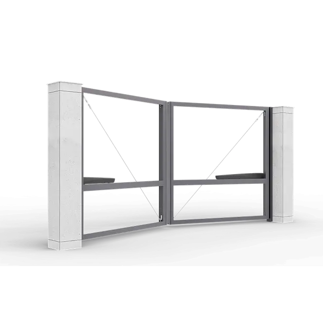 Антрацитовые автоматические распашные ворота Prestige без заполнения 4 на 2 метра с приводом AM-3000KIT