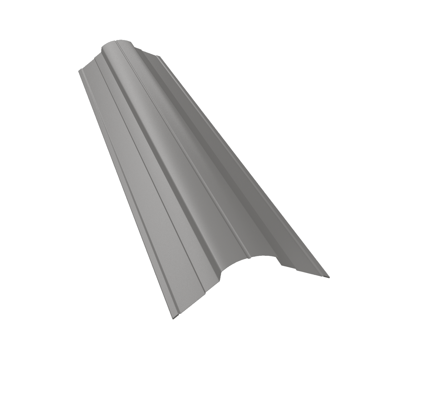 Планка конька фигурного 70x70 0,5 Satin с пленкой RAL 9006 бело-алюминиевый (3м)