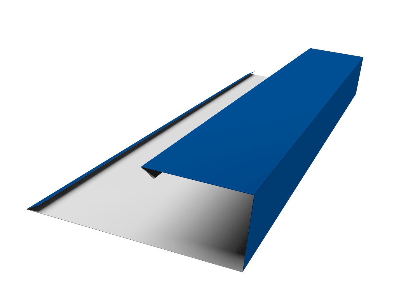 Планка торцевая страховочная Grand Line 0,5 Satin с пленкой RAL 5005 сигнальный синий (3м)