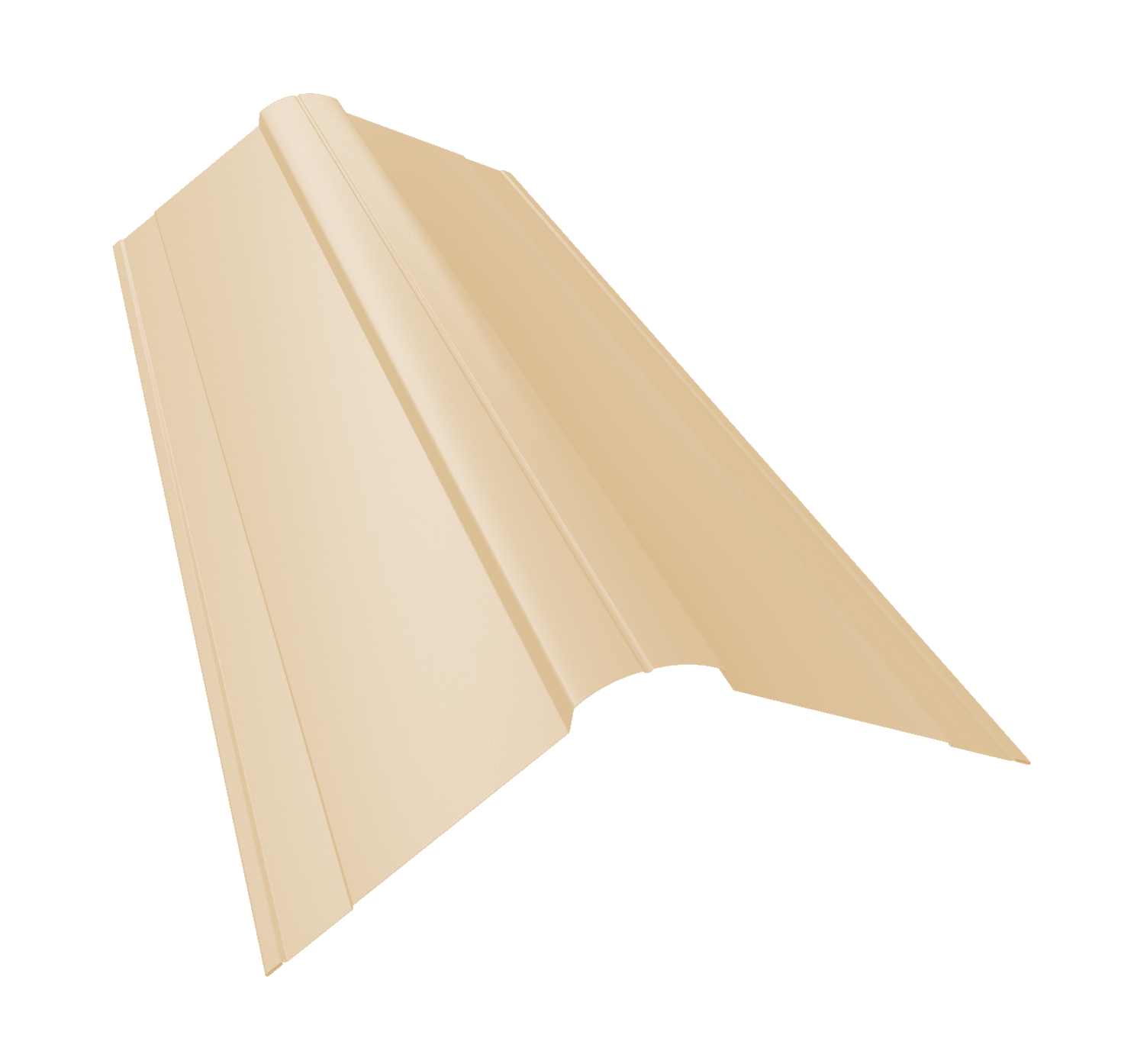 Планка конька фигурного 150x150 0,5 Satin с пленкой RAL 1015 светлая слоновая кость (2м)