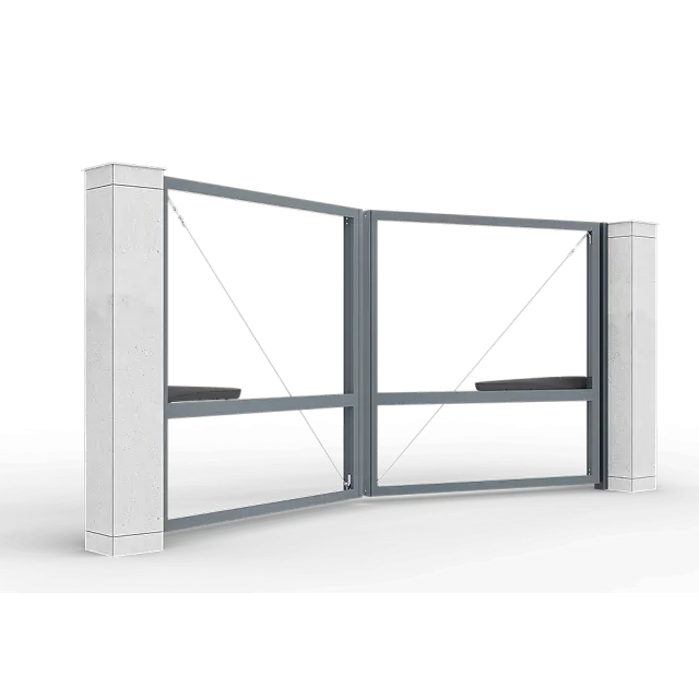 Автоматические распашные ворота Prestige без заполнения 4 на 2 метра с приводом AM-3000KIT цвета RAL 7016