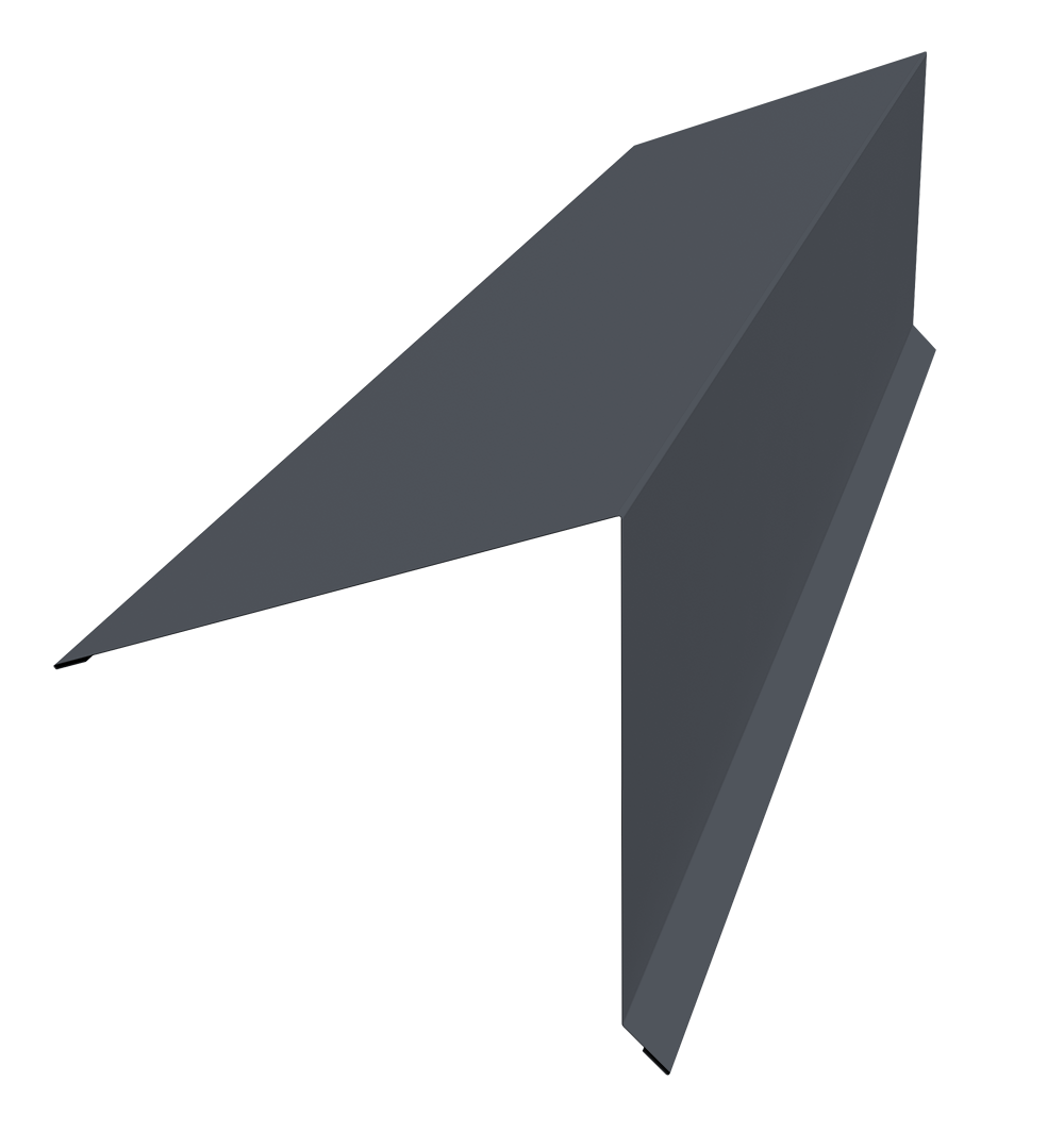 Планка конька односкатной кровли 180x160 0,5 Drap RAL 7024 мокрый асфальт (2м)