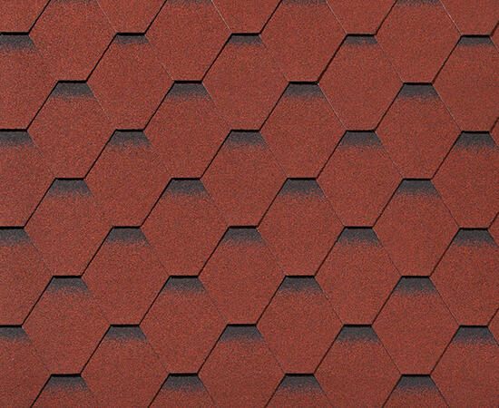 Черепица гибкая RoofShield Классик Стандарт красный с оттенением
