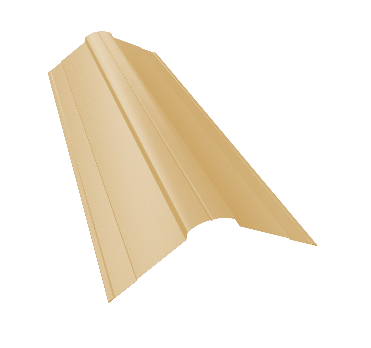 Планка конька фигурного 100x100 0,45 PE lite с пленкой RAL 1014 слоновая кость (3м)