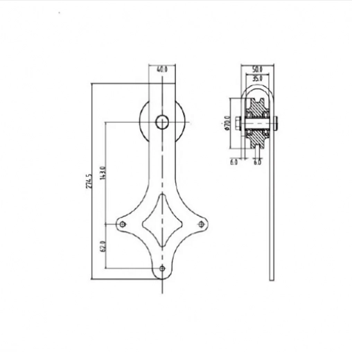 Амбарный механизм BARNDOOR COMFORT с 2 доводчиками и доп треком