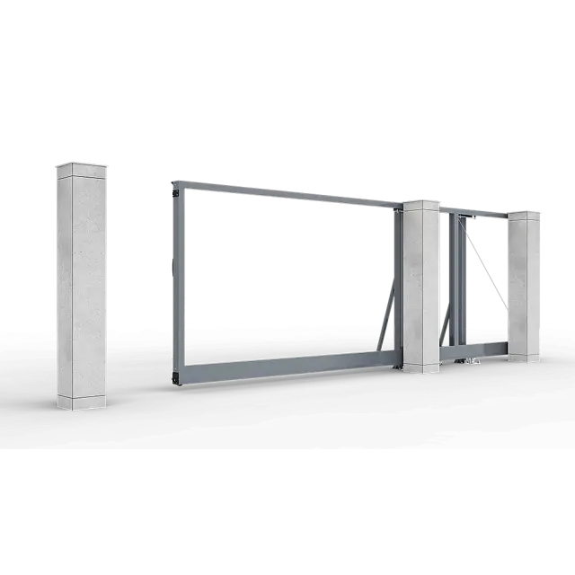 Графитово-серые автоматические откатные ворота Prestige без заполнения 4 на 2 метра с приводом RTO-500