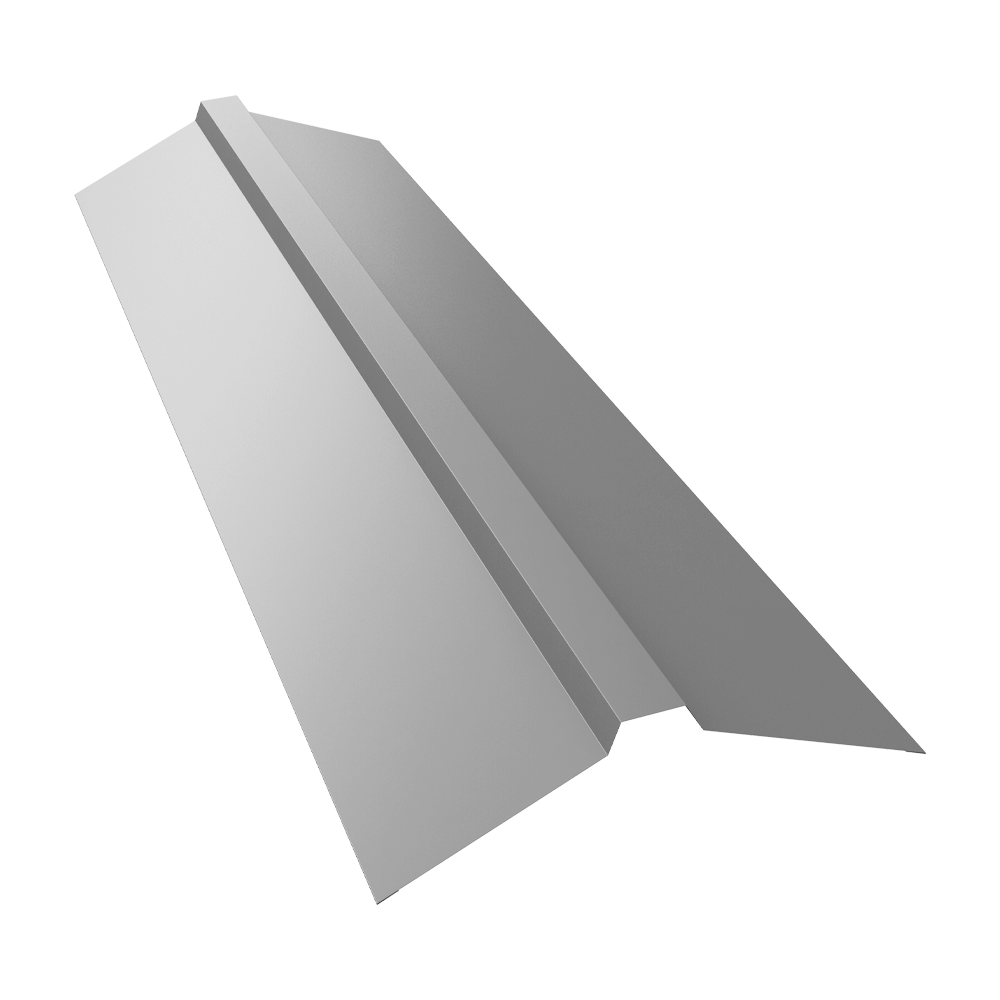 Планка конька прямоугольного 115х30х115 0,45 PE с пленкой RAL 9003 сигнальный белый (2м)