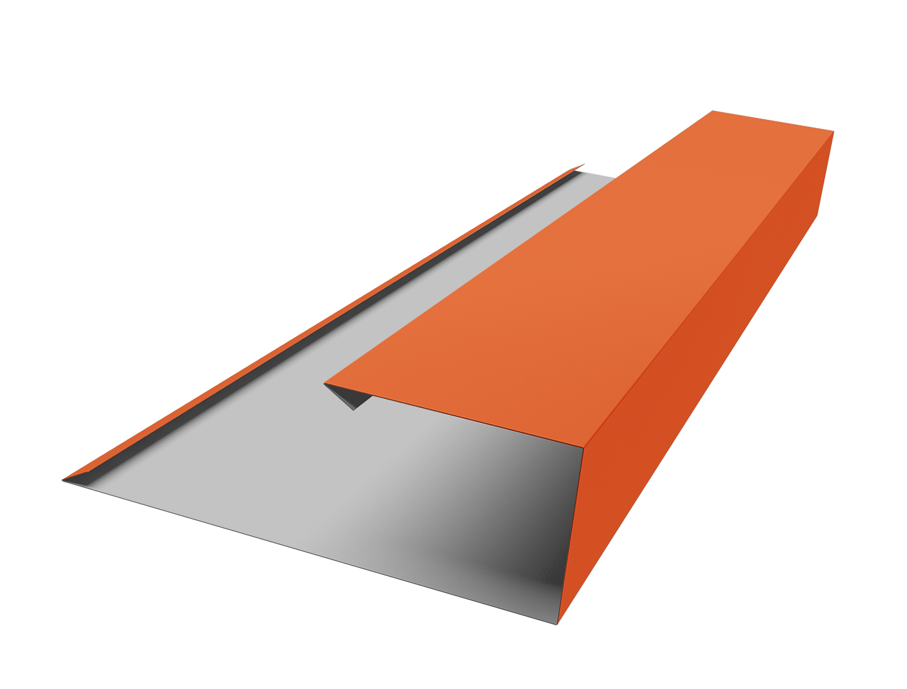 Планка торцевая страховочная 0,45 PE с пленкой RAL 2004 оранжевый (2м)